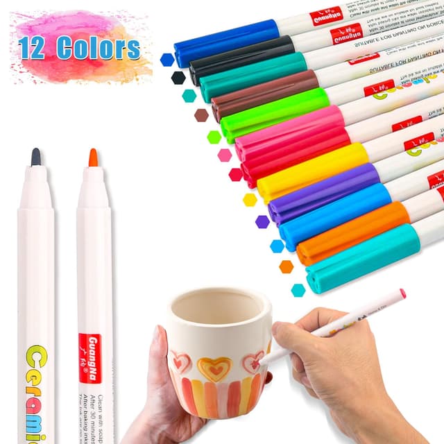 Withosent Porzellanstifte Spülmaschinenfest 12 Farben 🎨🖌️