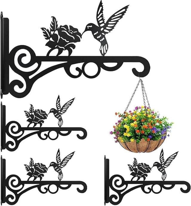 🌿🌼 Pflanzenhaken Blumenampelhalter, 4 Stück Eisen Wandhaken