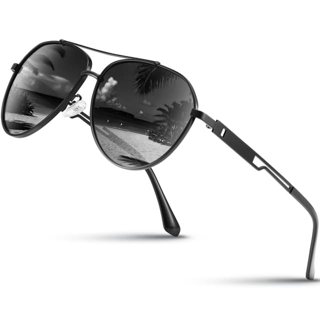 Wrimen Sonnenbrille - Herren - Damen 😎 Polarisiert - Metallrahmen - UV400-Schutz - Klassische Ultraleichte für Fahren, Angeln, Laufen & Outdoor 1-grau
