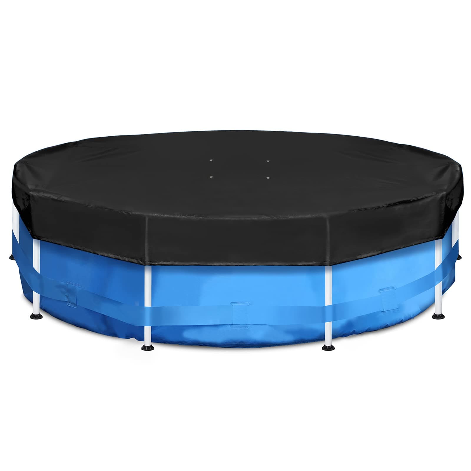 Sekey Poolabdeckung Rund 366cm für Metallrahmenpools 🌞 Sommer & Winter Abdeckplane, Schwarz