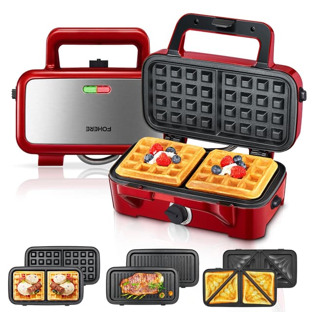 🥪🥞🥩 Sandwichmaker 3 in 1, 1200W Waffeleisen/Kontaktgrill/Sandwichtoaster 🥪🥞🥩