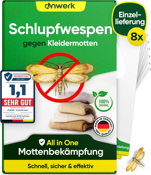 Anwerk® Schlupfwespen gegen Kleidermotten - Effektive Mottenbekämpfung 🦋🐝