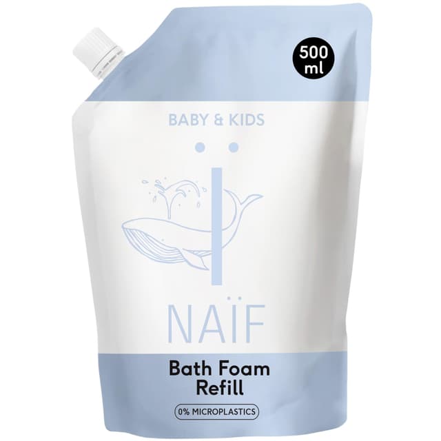 🌿 Naïf Pflegender Badeschaum Nachfüllpackung für Babys & Kinder - Natürliche Inhaltsstoffe 🌸