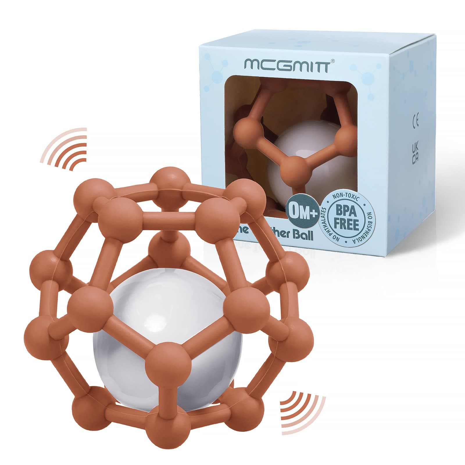 MCGMITT Baby Spielzeug - Rassel Beißring für Babys 3-12 Monate 🍼🔔