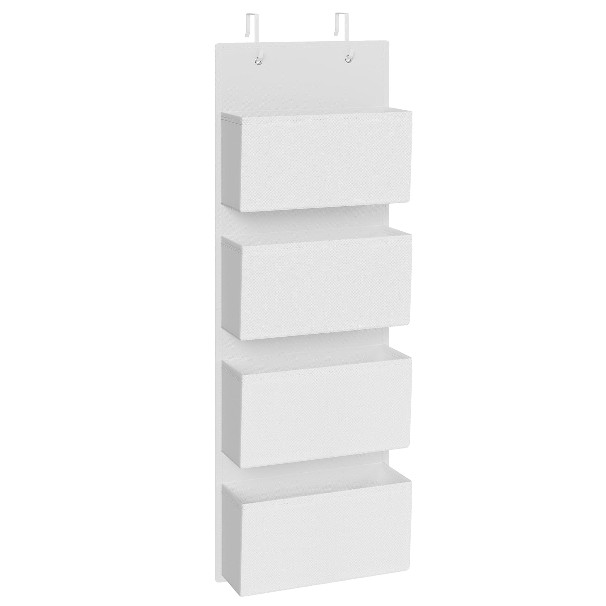 SONGMICS Hängeorganizer mit 4 Taschen, Kleiderschrank-Organizer, Hängeaufbewahrung, Tür-Organizer, Hängeregal Stoff, Schlafzimmer Wohnzimmer, wolkenweiß RDH004W01