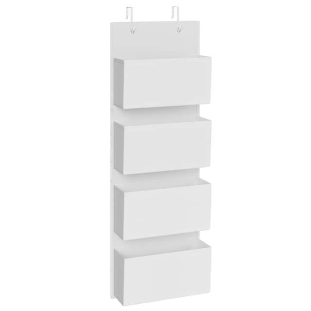 SONGMICS Hängeorganizer mit 4 Taschen, Kleiderschrank-Organizer, Hängeaufbewahrung, Tür-Organizer, Hängeregal Stoff, Schlafzimmer Wohnzimmer, wolkenweiß RDH004W01