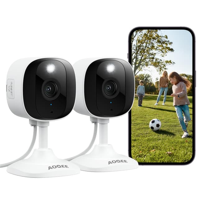 📹 AOQEE 2K Überwachungskamera Aussen/Innen - WLAN Camera, IP65 Wasserdicht, Farbnachtsicht