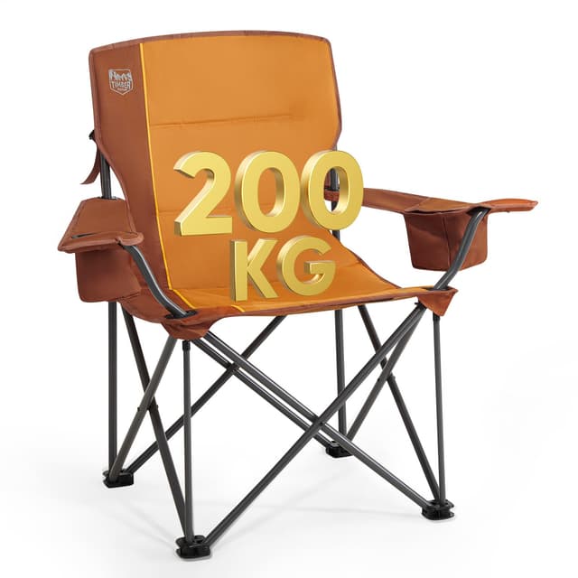 TIMBER RIDGE XXL Campingstuhl Faltbar 200KG Belastbar 🏕️🪑