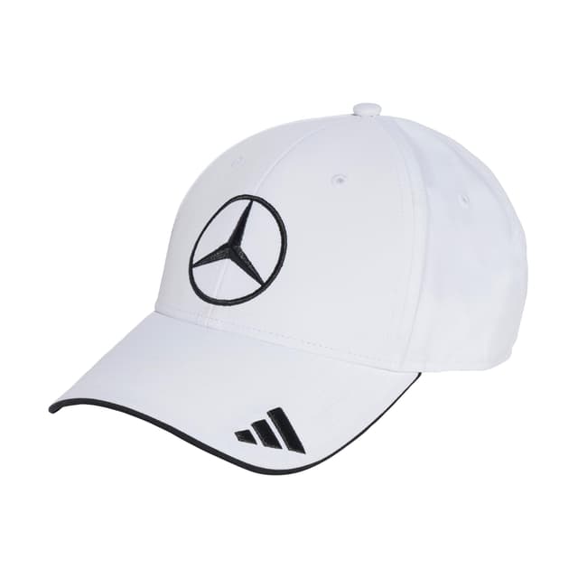 🧢🏎️ adidas Unisex Baseballkappe Mercedes - AMG Petronas Formel 1 Team Fahrerkappe 12-15 Jahre weiß/schwarz