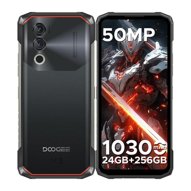 DOOGEE Blade 10 Power [2025] Outdoor Smartphone Ohne Vertrag Android 14, 24GB+256GB/TF 2TB Outdoor Handy 10300mAh/18W, 6.6'' HD+ baustellenhandy, 50MP AI Kamera,3 Card Slot/IP68/69K/NFC/GPS/Face ID Blade10Power(Schwarz)