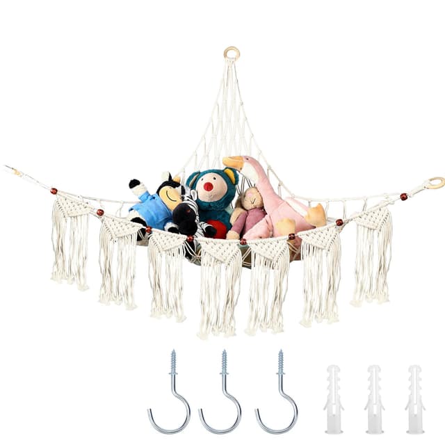 Spielzeug Aufbewahrung Netz Kuscheltiere Spielzeug Hängematte Makramee Hängend 🧸