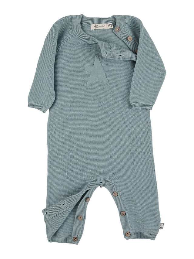 🌟 Sterntaler Baby - Mädchen GOTS Strick-Einteiler Stern 80 Grün 🌟