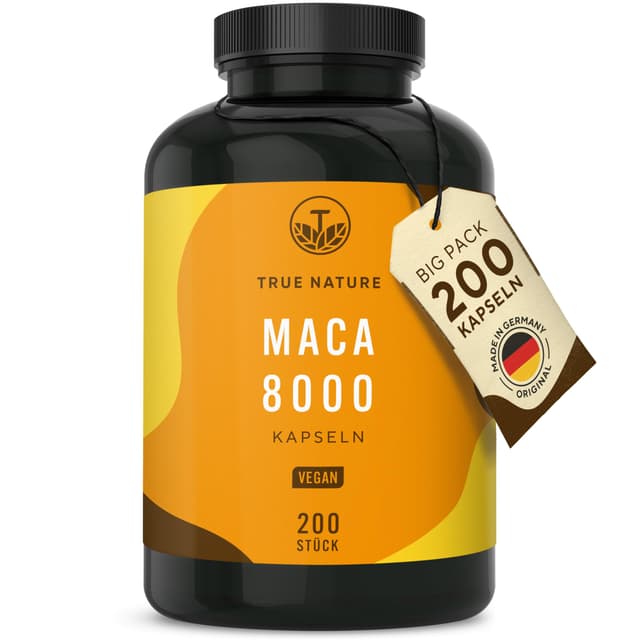 Maca Kapseln Gold 20:1 hochdosiert - 8000 mg PRO Kapsel (200 Stück) Premium Maca Extrakt 🌿🔥