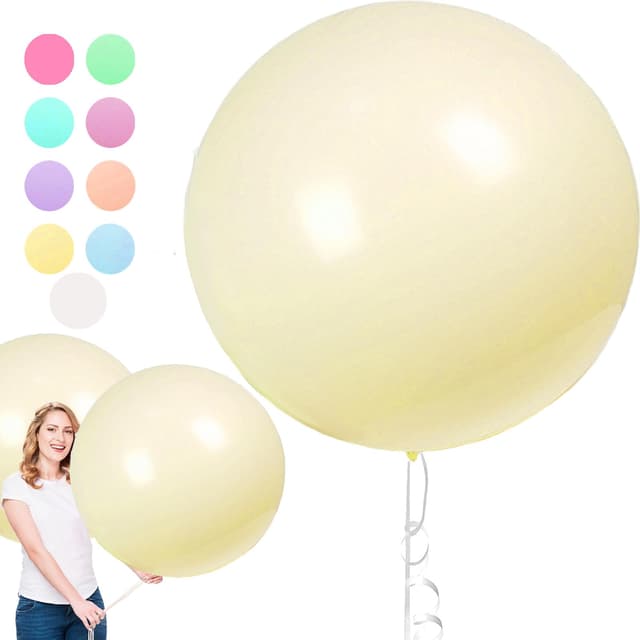🎈🎉 Riesige Gelbe Macaron Luftballons - 6 Stück - XXL Größe - Perfekte Partydekoration! 🎊🌟