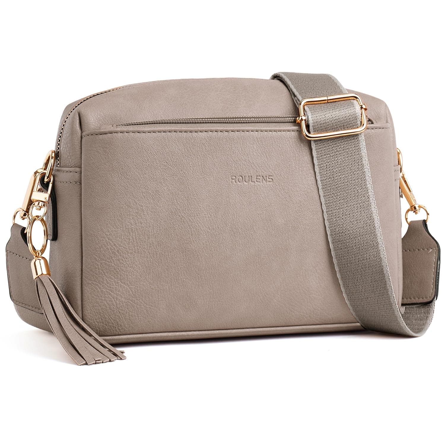 👜 Roulens Damen Handy Umhängetasche, Veganem Leder Crossbody Schultertasche