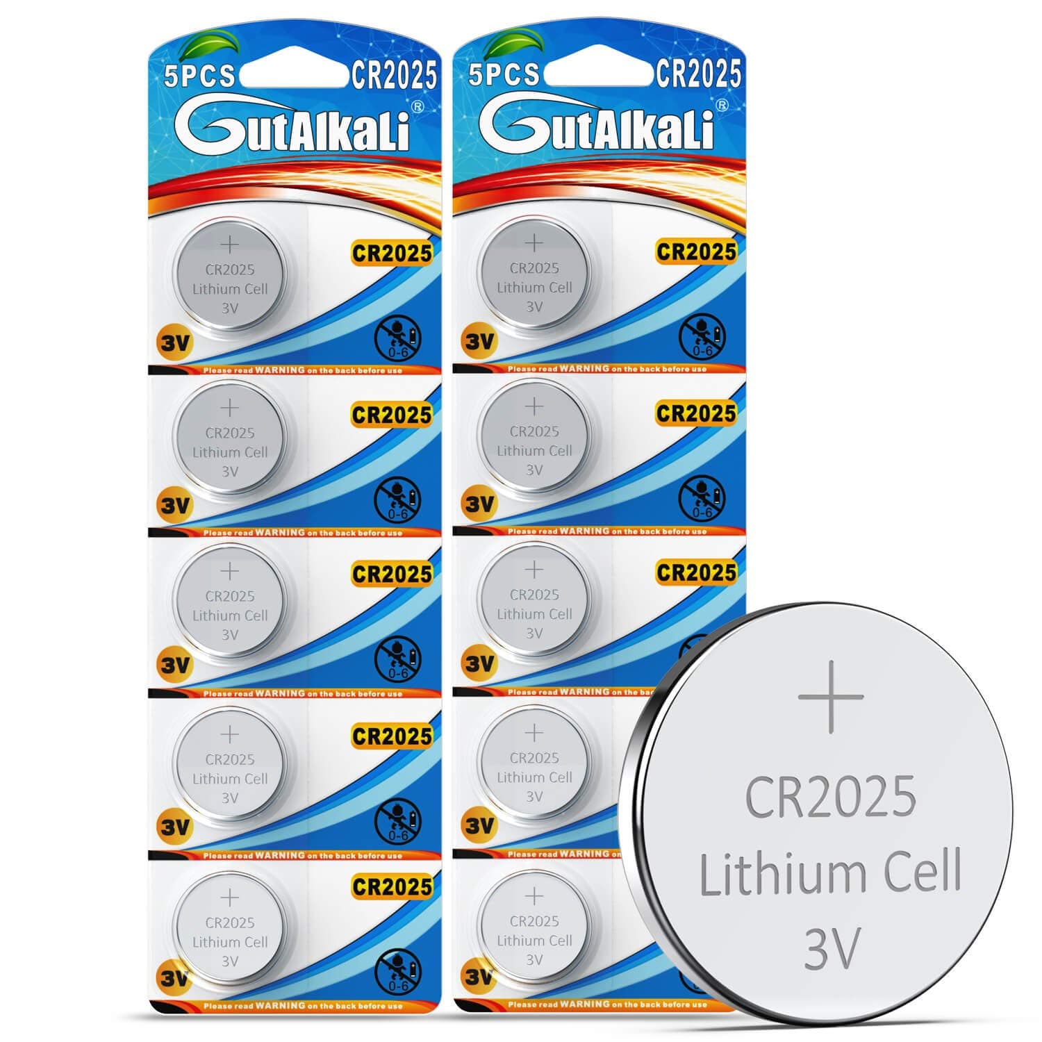 🔋🔋 GutAlkaLi 10 Stück CR2025 3V Batterien Lithium Knopfzellen Elektro CR 2025 Lithium CR2025-10 Stück 🛒