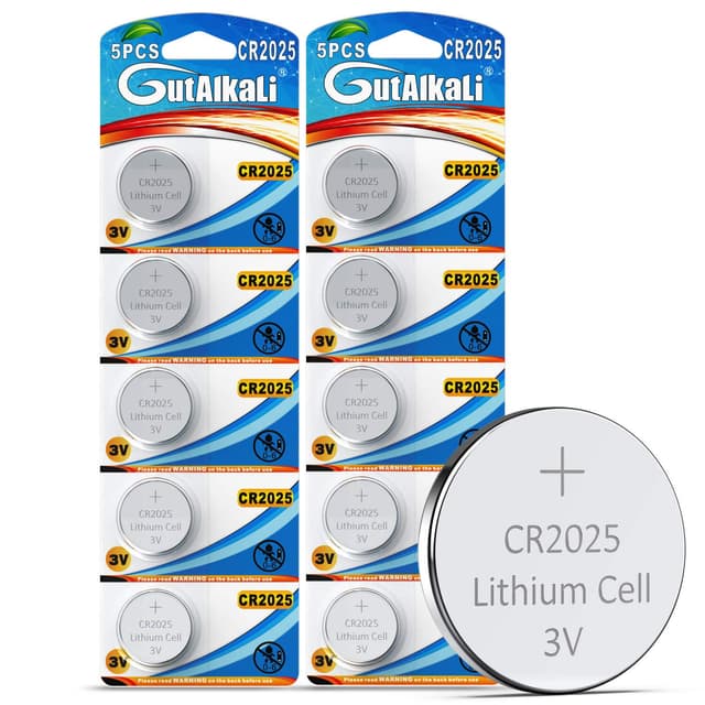 🔋🔋 GutAlkaLi 10 Stück CR2025 3V Batterien Lithium Knopfzellen Elektro CR 2025 Lithium CR2025-10 Stück 🛒