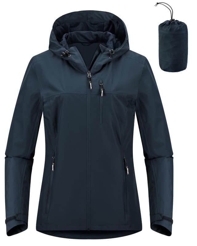 Outdoor Ventures Damen Regenjacke 10000MM Wasserdicht Leichte Gefüttert Packbar Sportjacke 🌧️🚴‍♀️🧥