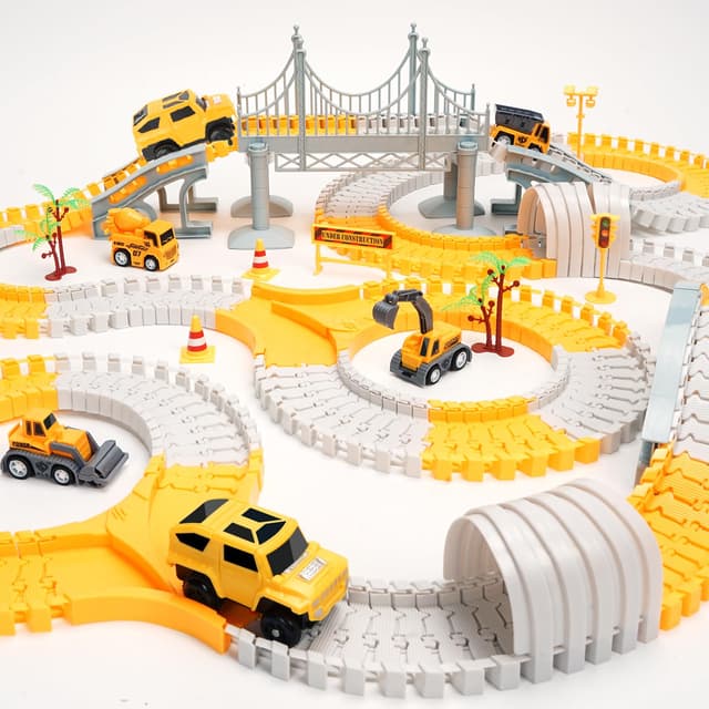 🚗🏎️ 329 Stück Rennbahn-Set für Kleinkinder - Flexibles Autospuren-Spielzeug 🎁