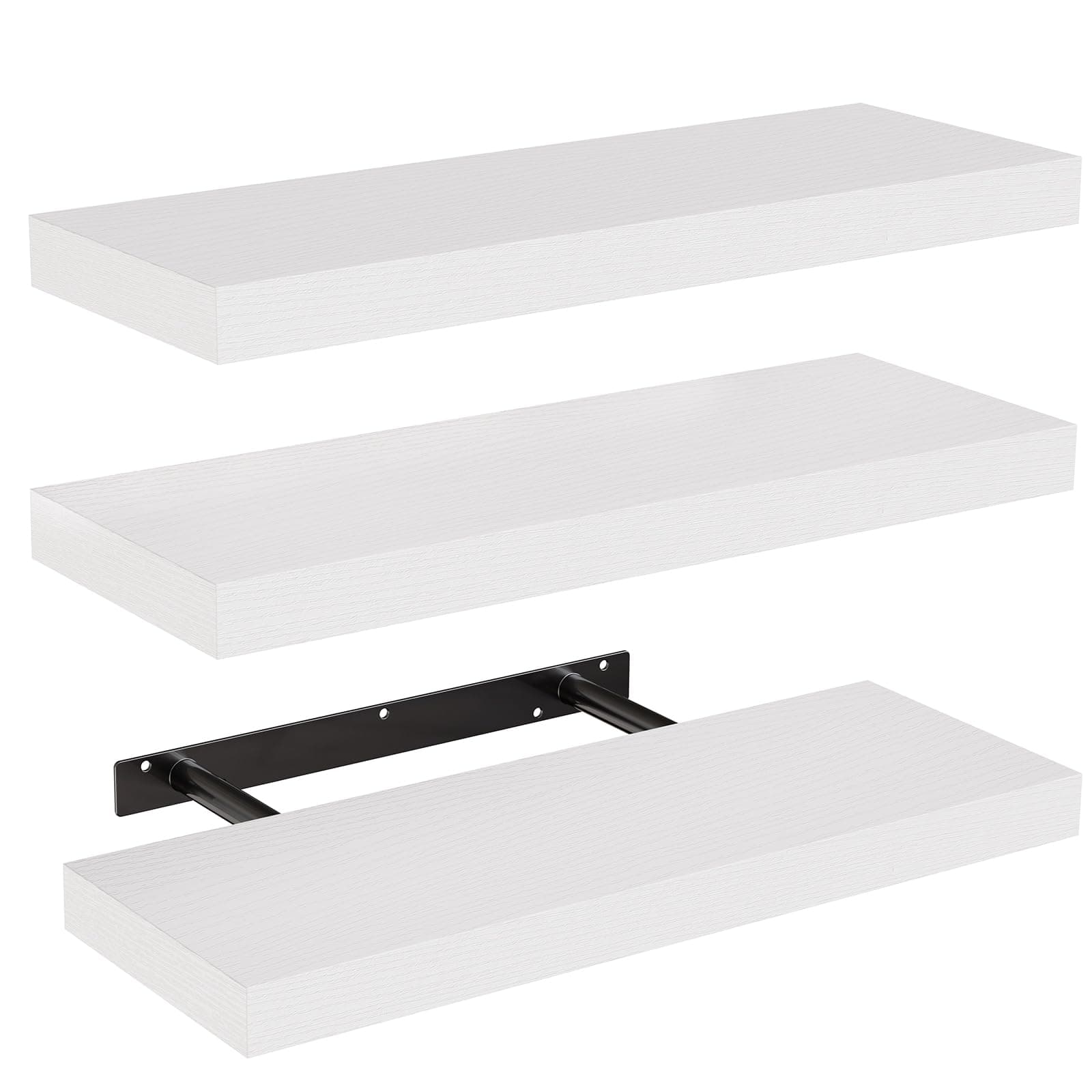 STOREMIC Wandregal, Regale Weiß Wand 40cm, 3er-Set Schweberegal Weiss 🏠🛋️