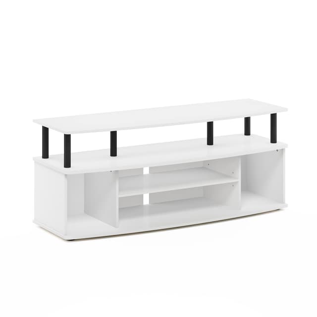 📺🔳 Furinno JAYA Großes Entertainment-Center für bis zu 55-Zoll-Fernseher, Weiß/Schwarz - 26% Rabatt!