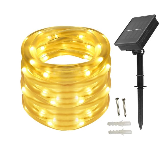 🌟🌞 Solar Lichterkette 10m 100 LEDs Wasserdicht - Weihnachtsbeleuchtung Warmweiß