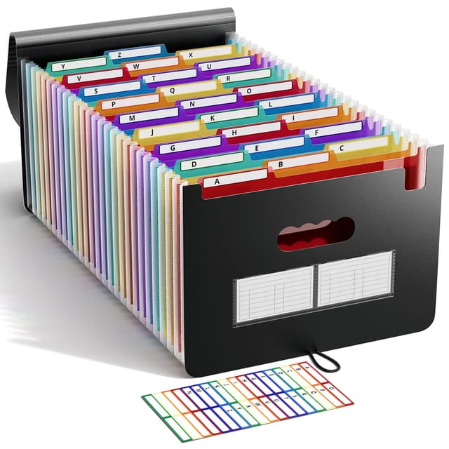 ABC Life Dokumentenmappe A4 26 Fächer 📂 Regenbogen Aktenordner Akkordeon Design