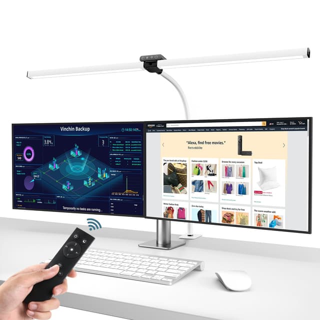Brightower Doppelkopf Schreibtischlampe LED Dimmbar 80cm, Tageslichtlampe für Homeoffice 🌟