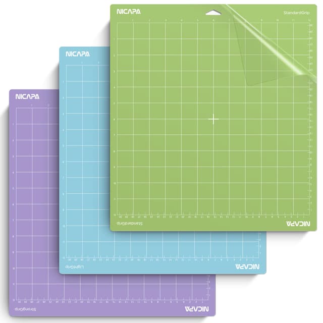 NICAPA Schneidematte 12x12 Schneidematte für Cricut Maker 3/Explore 3/Air2/Air One, 3 Stück 30,5x30,5CM 🎨🧵