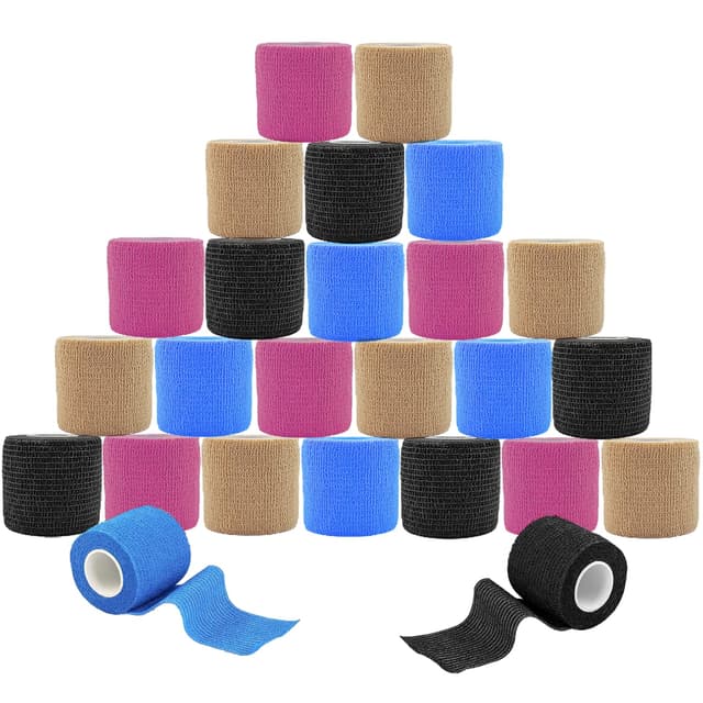 ANAMPION Selbsthaftende Bandage 24 Rollen, 5cmx4.5m Non-Woven Haftbandage 🏥🐶