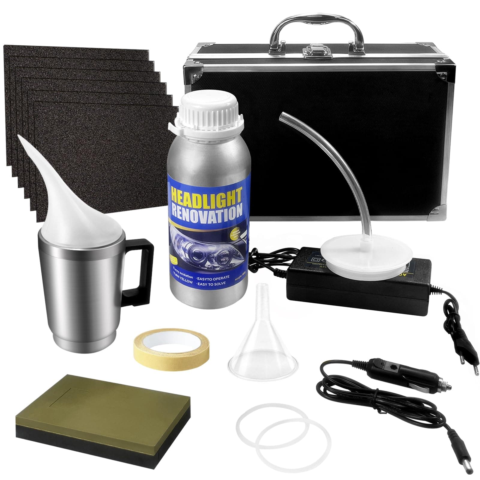 Qunbanty Scheinwerfer Aufbereitung Set 🌟 800G Reparaturflüssigkeit Scheinwerfer Bedampfen Set