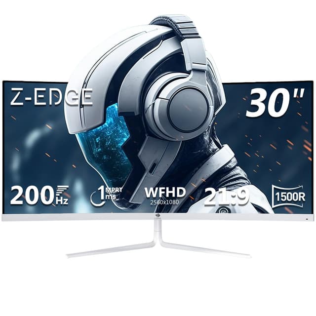 🎮 Z-Edge 30 Zoll Ultrawide Curved Gaming Monitor 200Hz Weiß 🖥️