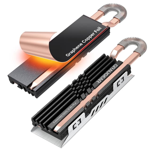 🔥🖥️ GRAUGEAR HeatPipe-Kühlkörper für M.2 NVMe SSD (2280) | Für PC Speichererweiterung