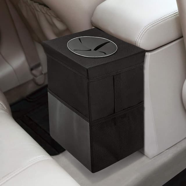 🚗🗑️ Auto-Mülleimer mit Deckel & Aufbewahrungstaschen 🛍️