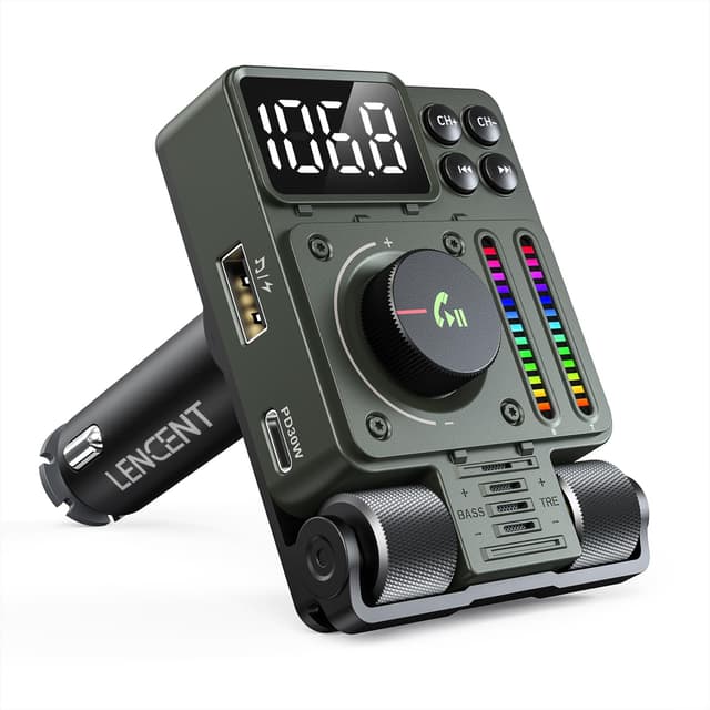 LENCENT Bluetooth 5,3 Auto FM Transmitter 🎵🔋