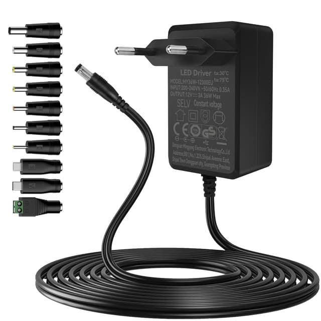 🔌🔋 Gonew21 12V Netzteil 3A- AC Adapter, 10 Steckernetzteil DC, 2 Meter langes Kabel 🛍️