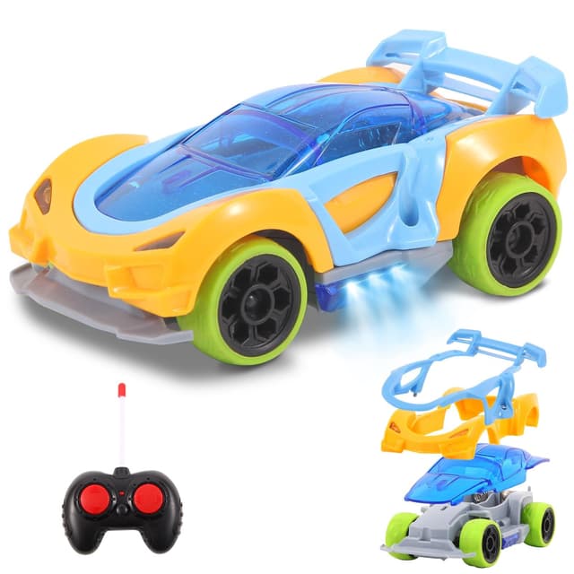 Pup Go Ferngesteuertes Auto für Kinder, DIY RC Auto ab 3-7 Jahre altes Jungen Mädchen Kinderspielzeug ab Kleinkind, Spielzeug ab 3 4 5 6 7(Gelb)