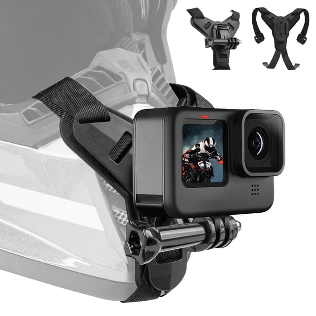 Adaptom Motorradhelm Kinnhalterung für GoPro Hero 13 12 11 10 9 8 7 Max Mini