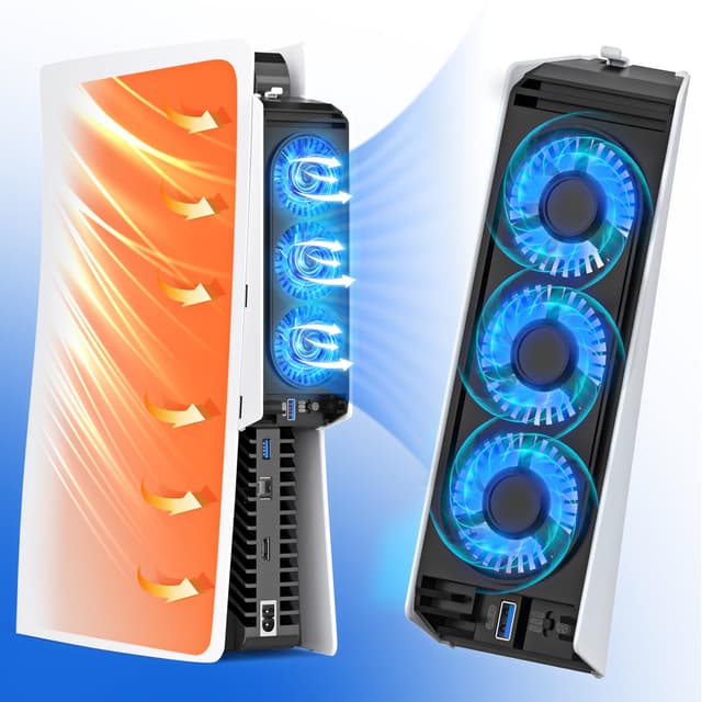 HUIJUTCHEN Lüfter für PS5 mit LED-Licht und 2 Einstellbare Gebläsestufen 🍃