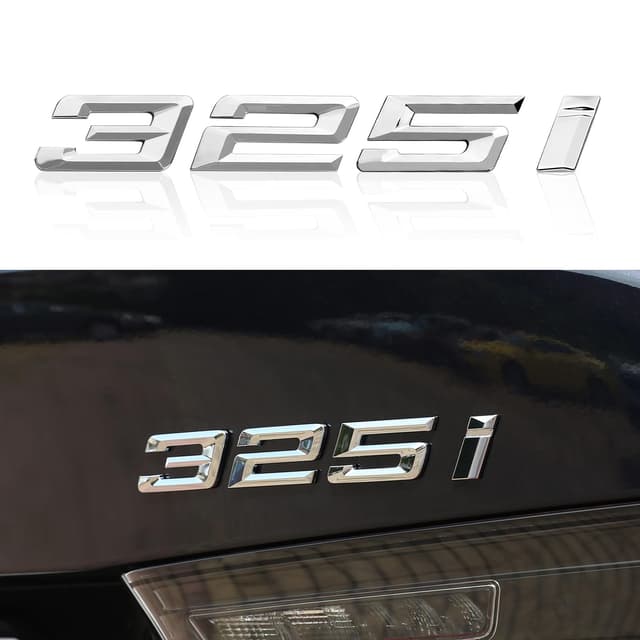 🚗 Mattschwarz Auto Nummer Anzahl Buchstaben Wort Kofferraum Embleme ABS Abzeichen Aufkleber Brief Stamm Deckel Kompatibel mit BMW 3er 325i Dekoration Zubehör (weiß) 325i weiß