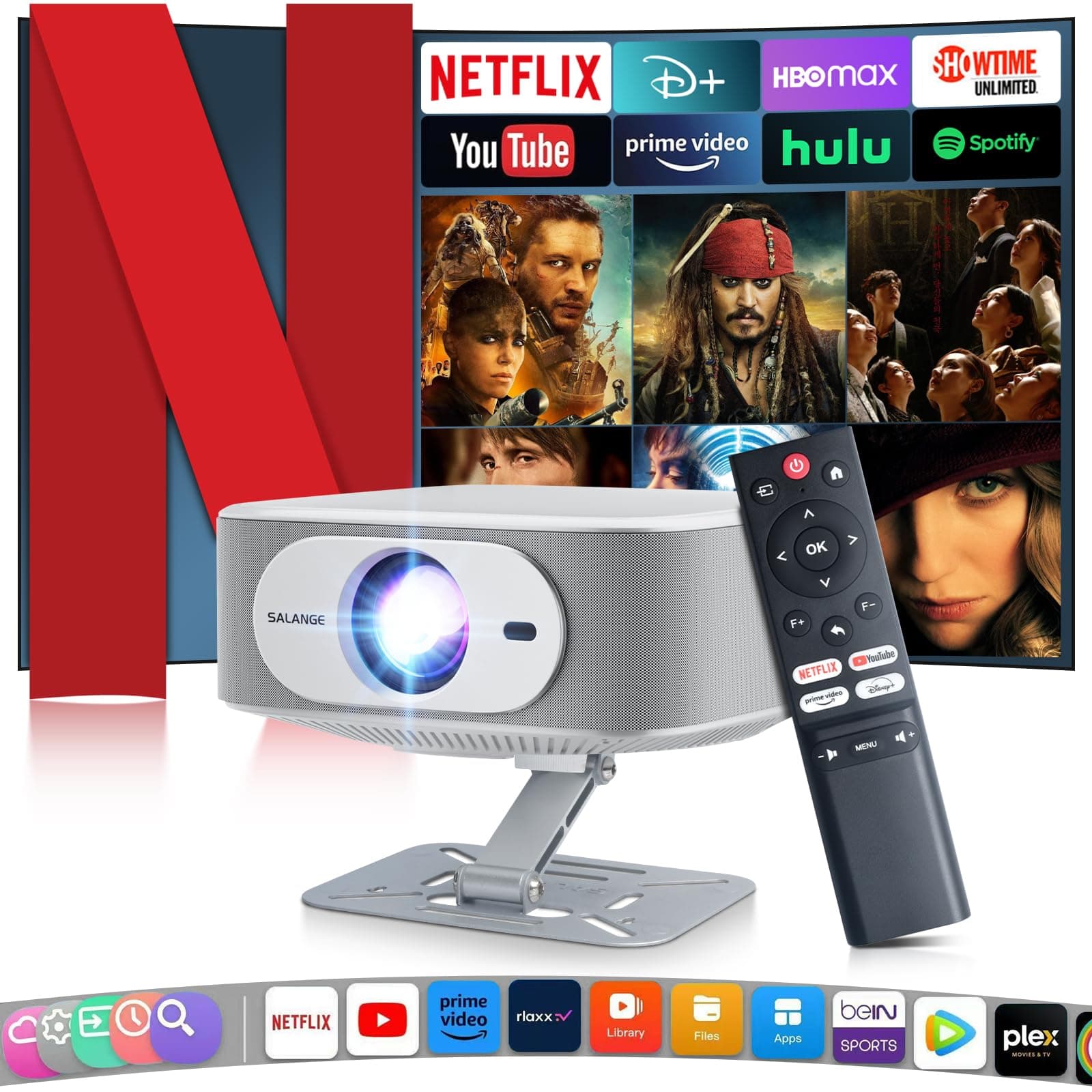 Salange Beamer【Official Netflix】Native 1080P Projektor Unterstützt 4K 🎬📺