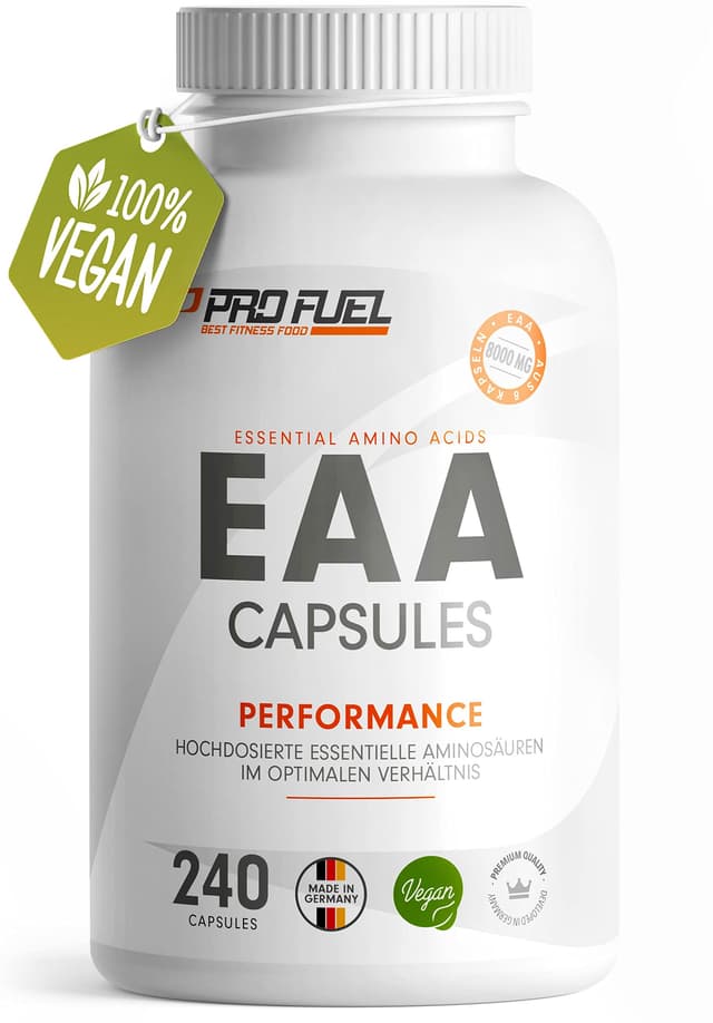 🌱 EAA Kapseln hochdosiert: 240 Giga Caps - 1000 mg EAA (vegan)