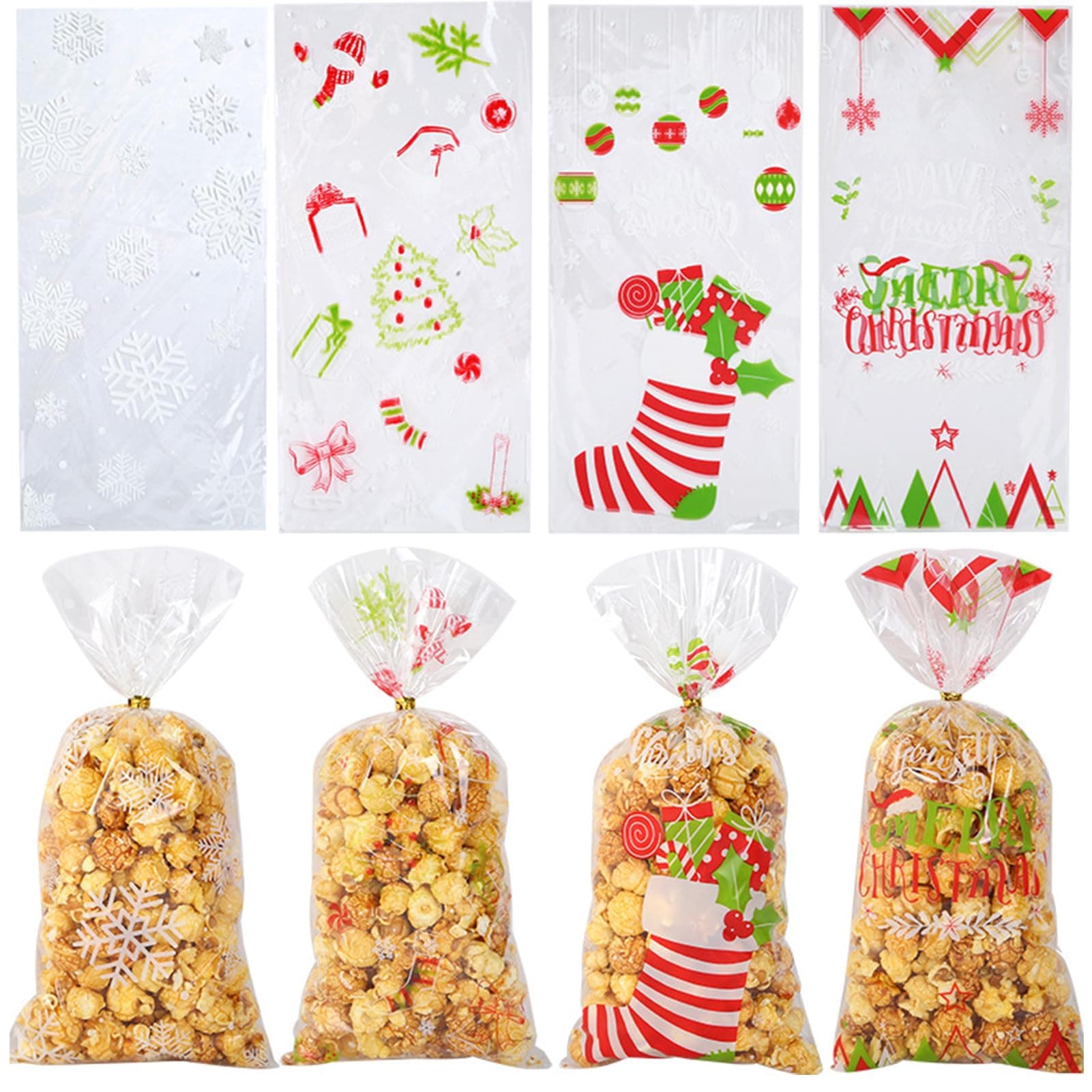 🎄 Weihnachts-Zellophantüten Deal: 150 Stück + 1800 Twist Krawatten 🎁