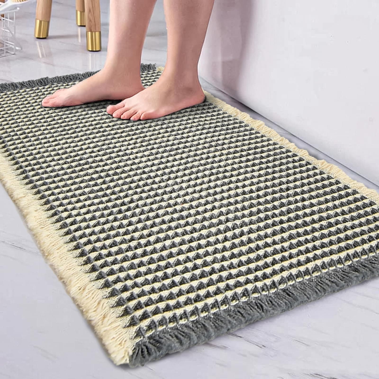 🛁 WONGS BEDDING Badematte rutschfest, Badezimmerteppich Groß Waschbar Badteppich 🚿