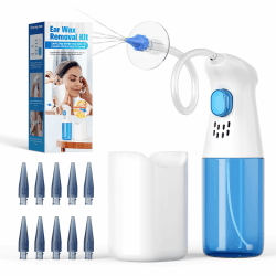 Effizienter Ohrenschmalzentferner 🌊 Ohrreiniger Kit mit 10 Spitzen