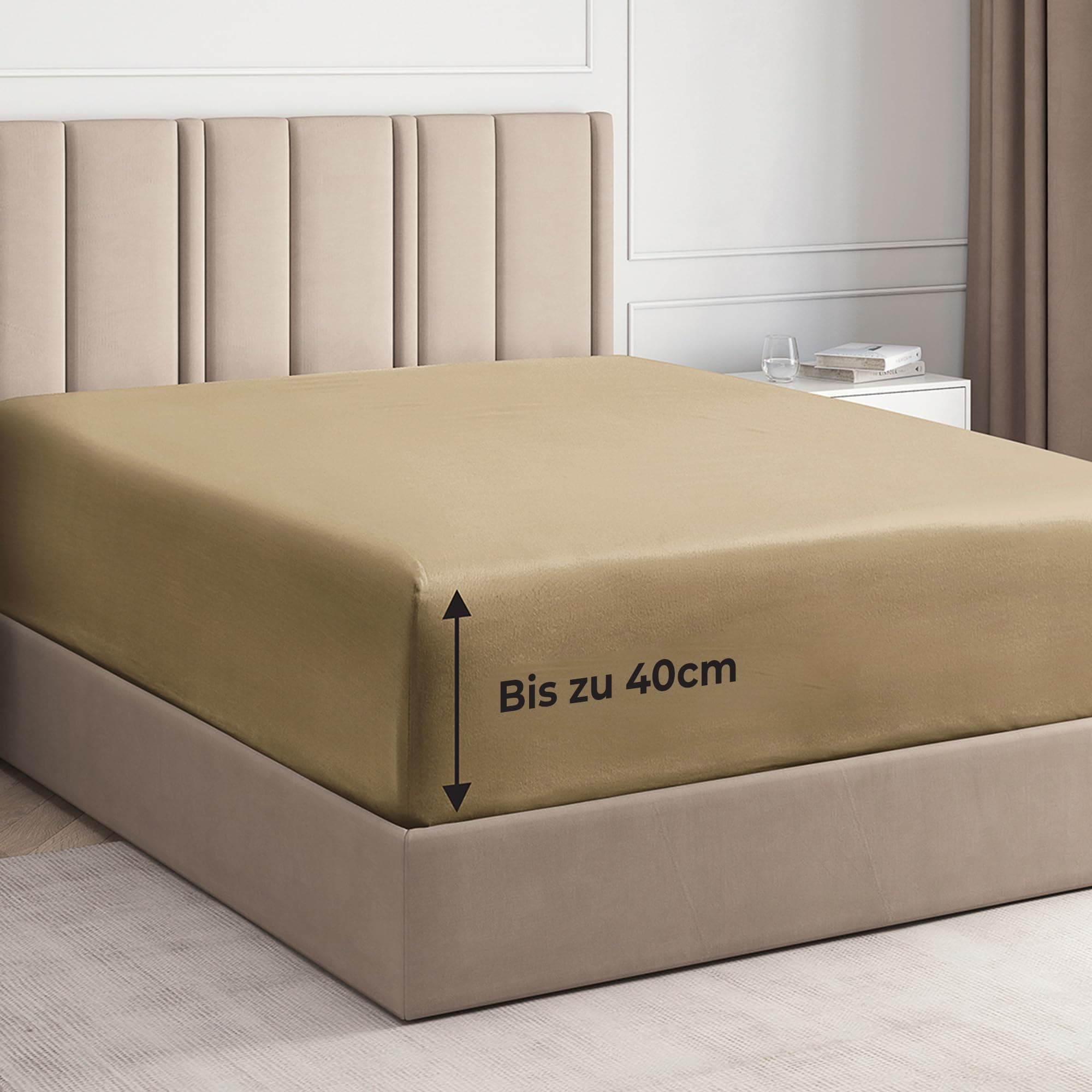 Spannbettlaken 120x200 cm in Beige 😴🛏️