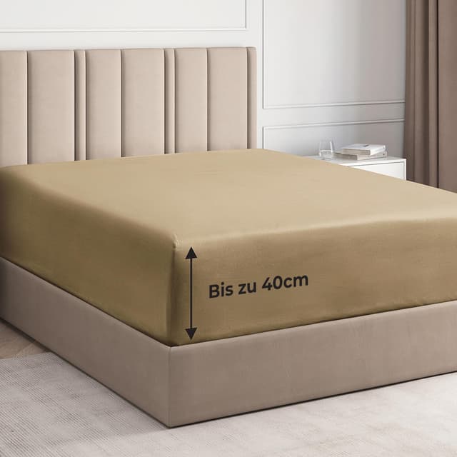 Spannbettlaken 120x200 cm in Beige 😴🛏️