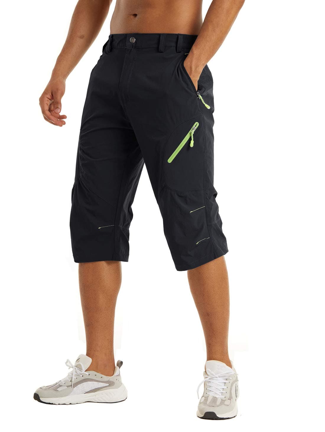 🌟 KEFITEVD Herren 3/4 Outdoor Hose 34 Schwarz 🌿🏞️