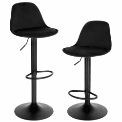 🪑 EUGAD Barhocker 2er-Set mit Samtbezug und Rückenlehne 🪑