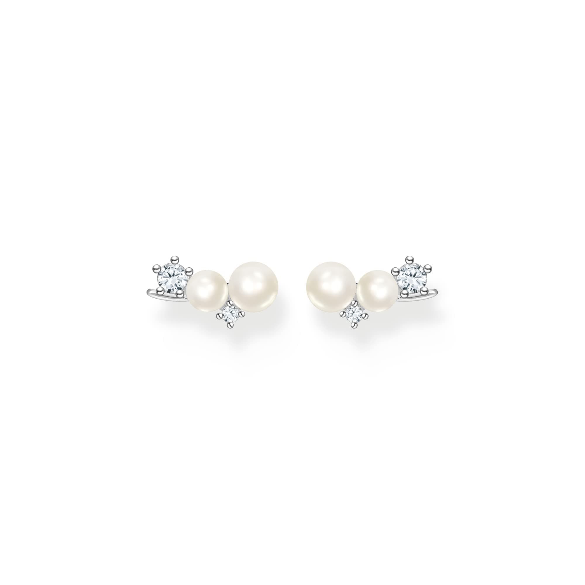 Thomas Sabo Damen Ohrstecker ear climber weißer Stein 925 Sterlingsilber H2211-167-14 🌟🎁